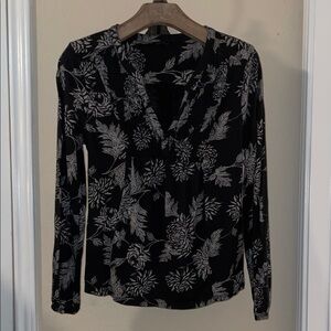 Lucky Brand Black and White Floral Top